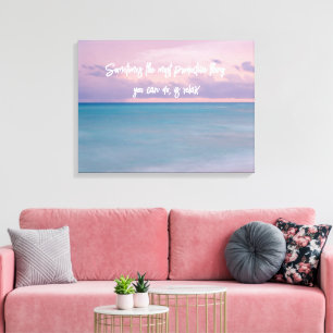 Toile Décor photographique de plage avec devis de voyage