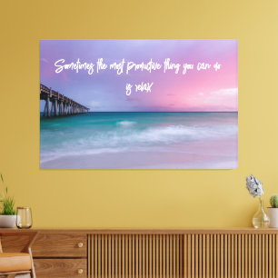 Toile Décor photographique de plage avec devis de voyage