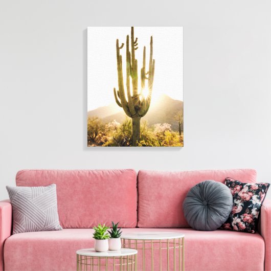 Toile Décor photographique du désert avec Cactus (Insitu(Salon))