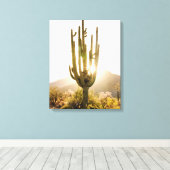 Toile Décor photographique du désert avec Cactus (Insitu (Plancher de Bois))