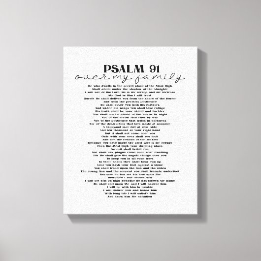 Toile Décor Psalm 91 Sur Votre Famille (Recto)