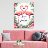Toile Décor Tropical Amour Flamant Rose (Insitu(Salon))