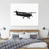 Toile Décor volant en silhouette noire Cessna de l'aéron (Insitu(Chambre))