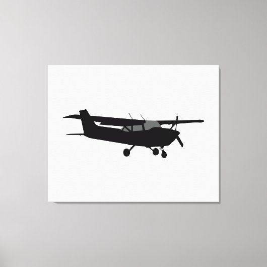 Toile Décor volant en silhouette noire Cessna de l'aéron (Recto)