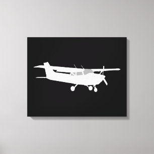 Toile Décor volant Silhouette Cessna Classique de l'aéro
