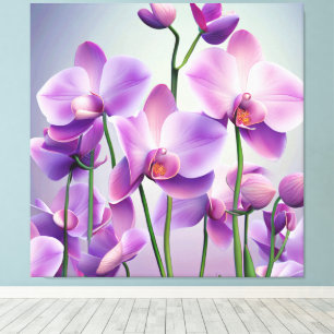 Toile Décoratif Moderne Élégant Orchidées Violettes