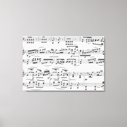 Toile décoration avec notes de musique (Recto)