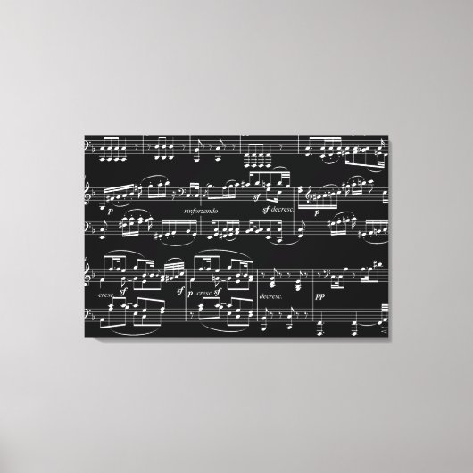 Toile décoration avec notes musicales (Recto)