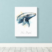 Toile Décoration murale côtière de baleine bleue (Insitu (Plancher de Bois))