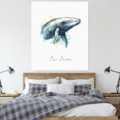 Toile Décoration murale côtière de baleine bleue (Insitu(Chambre))