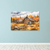 Toile Décoration murale de cabane d'automne confortable (Insitu (Plancher de Bois))