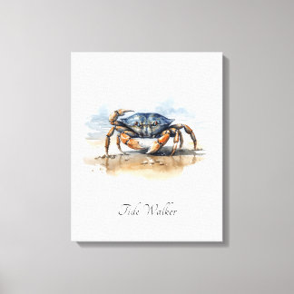 Toile Décoration murale de cuisine côtière au crabe bleu