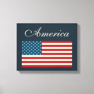 Toile Décoration murale de drapeau américain rustique 