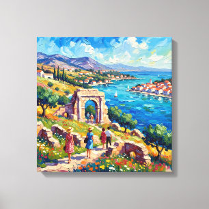 Toile Décoration murale du paysage côtier de Zadar en Cr