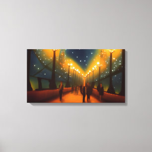 Toile Découvrez la vie nocturne animée avec Art numériqu