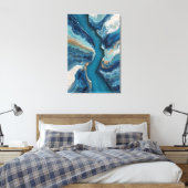 Toile Deep Blue Gold Vein Ocean Abstract (Insitu(Chambre))