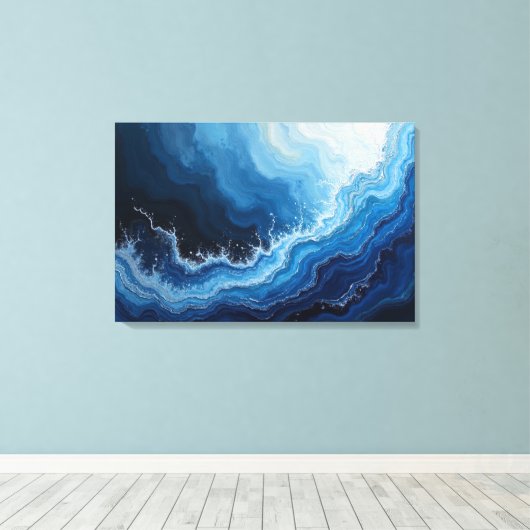Toile Deep Current: Abstract Ocean's Fury (Insitu (Plancher de Bois))