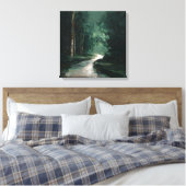 Toile Deep Green Mysterious Woods Abstract Path ART (Insitu(Chambre))