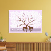 Toile Deer Heart Guest Book Canvas - 150 Signatures (Insitu(Salon))