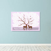 Toile Deer Heart Guest Book Canvas - 150 Signatures (Insitu (Plancher de Bois))