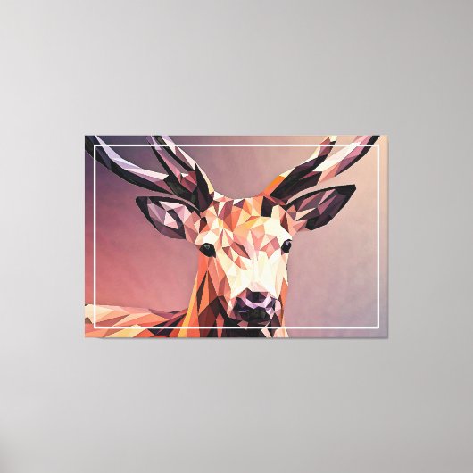 Toile Deer Small Poly Art Design (Recto)