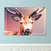 Toile Deer Small Poly Art Design (Insitu (Plancher de Bois))