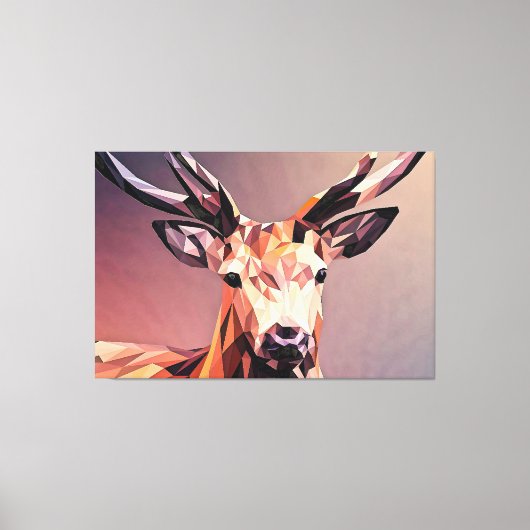 Toile Deer Small Poly Art Design (Recto)