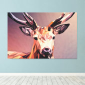 Toile Deer Small Poly Art Design (Insitu (Plancher de Bois))