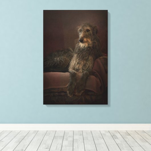 Toile Deerhound on a sofa (Insitu (Plancher de Bois))