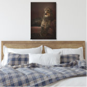 Toile Deerhound on a sofa (Insitu(Chambre))