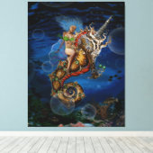 Toile Déesse Aqua sur Pegasus Unicorn Seahorse (Insitu (Plancher de Bois))