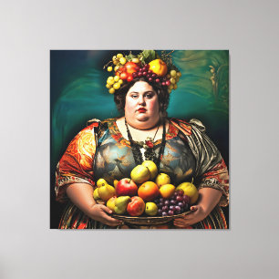 Toile "Déesse de l'overindulgence" Portrait coloré