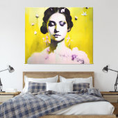 Toile Déesse de printemps Jaunes et roses (Insitu(Chambre))