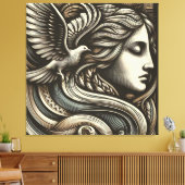 Toile Déesse éthérée avec colombe - Sty gravée de coupe  (Insitu(Salon))