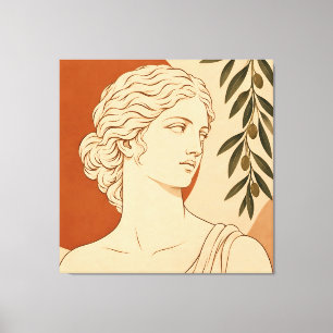 Toile Déesse grecque antique Aphrodite & Branche d'Olivi