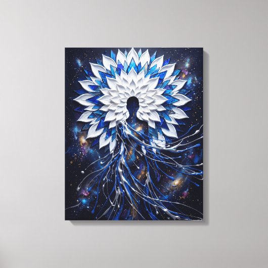 Toile Déesse Mandala Impasto Céleste (Recto)