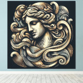 Toile Déesse mystique - Vintage gravée (Insitu (Plancher de Bois))