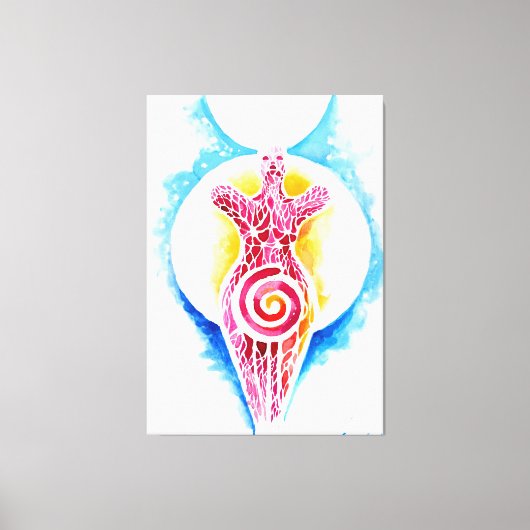 Toile déesse néolithique de la fertilité avec le soleil (Recto)