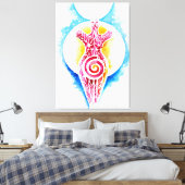 Toile déesse néolithique de la fertilité avec le soleil (Insitu(Chambre))
