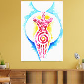 Toile déesse néolithique de la fertilité avec le soleil (Insitu(Salon))