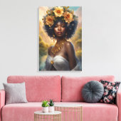 Toile Déesse noire dans le jardin des fleurs (Insitu(Salon))