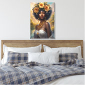 Toile Déesse noire dans le jardin des fleurs (Insitu(Chambre))