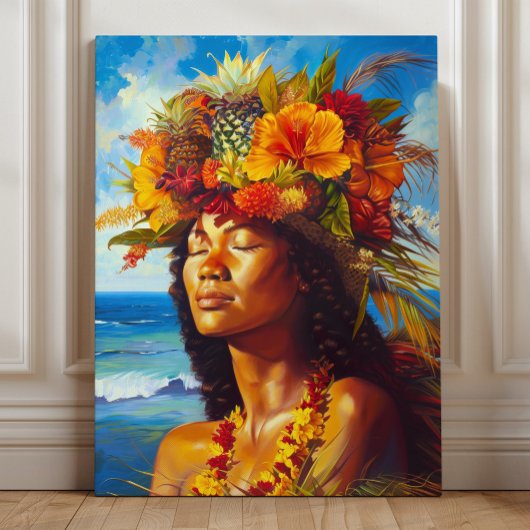 Toile Déesse Tropicale des Îles Hawaïennes