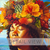 Toile Déesse Tropicale des Îles Hawaïennes