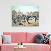 Toile Defending the Fort : Indians attaque U.S. Cavalry (Insitu(Salon))