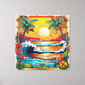 Toile Déferlement tropique rétro (Recto)