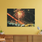Toile Défilé aux flambeaux et feux d'artifice en hiver (Insitu(Salon))