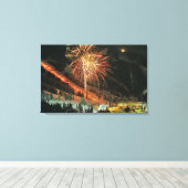 Toile Défilé aux flambeaux et feux d'artifice en hiver (Insitu (Plancher de Bois))