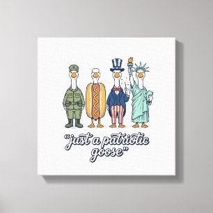 Toile Défilé d'oies patriotiques Vintage Vector Shirt_1