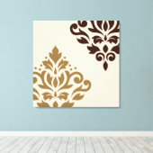Toile Défiler Damask Art I Gold & Brown sur Crème (Insitu (Plancher de Bois))